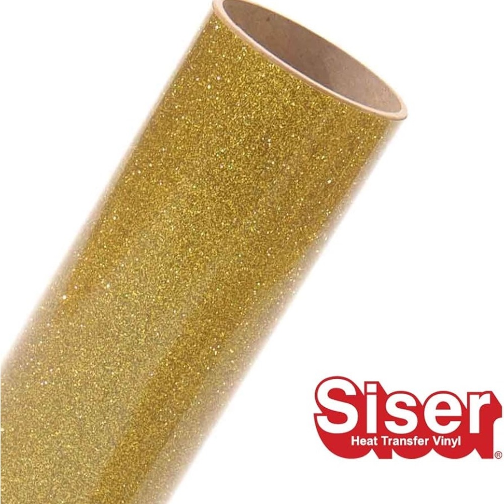 Siser Glitter Htv Vinyl 11.8"X36 Roll Gold Glitter Champagne Heat Transfer Vinyl